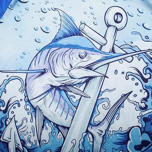 OEM personalizable impreso digital transpirable impermeable UPF 50 camisas de pesca de secado rápido al aire libre diseño personalizado - Product Image 4