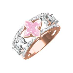 IGI Certified Elegant Designer Pink Lily Stone Lab-Grown Diamond <b>Rings</b> Stylish Options in 10K 14K 18K <b>Gold</b> Hot Sale" - Product Image 1
