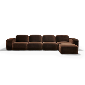 Ensembles de canapés en tissu <span class=keywords><strong>chocolat</strong></span> avec ottoman réglable, <span class=keywords><strong>canapé</strong></span> modulaire 4 places pour salon - Product Image 5