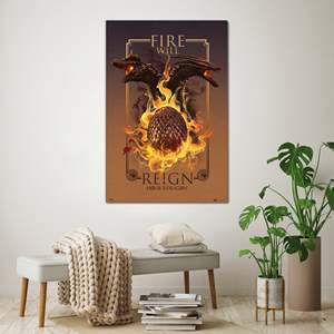 Póster Moderno 'House of the Dragon' en Lienzo, Arte Mural 'El Fuego Gobernará' - Product Image 2