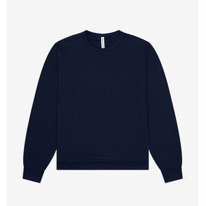 Sudaderas cálidas de lana de invierno con impresión personalizada para mujer, Jersey holgado de cuello redondo, sudadera informal de cuello redondo de Color sólido - Product Image 3