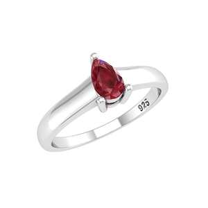 Anello in Argento Sterling 925 con Rubino Naturale Taglio a Pera da 0,18 Carati - Product Image 4