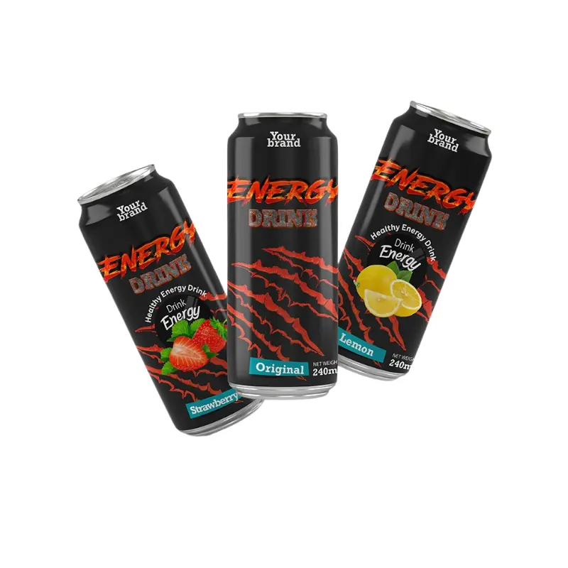 Bebida energética con carbonato 250ML ,330ML bebida energética fabricante Etiqueta Privada precio barato