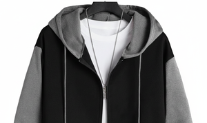 Sudaderas con Capucha Casuales de Alta Calidad para Hombre, con Cierre, Logotipo Bordado Personalizado, Felpa Sólida, Holgadas, de Invierno, 100% Algodón - Product Image 3