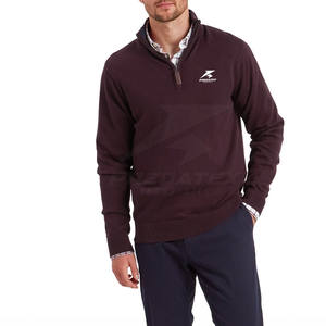 Pull élégant en coton mélangé à fermeture éclair confortable et respirant pour les occasions décontractées - Product Image 2