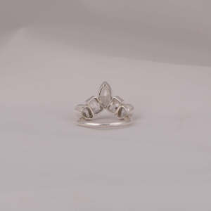 Five Stone Marquise, Radiant and Pear Cut Lab Grown Diamond Unique Birthday/Anniversary Gift Ring in 18kt <b>Solid</b> Gold New Design - Product Image 3