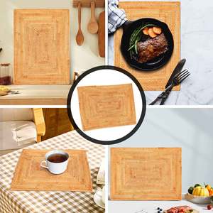 Tapis de table Napperons en rotin antidérapants Table à manger résistante à la chaleur - Product Image 2
