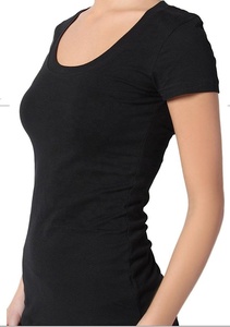 เสื้อยืดแขนสั้นสำหรับผู้หญิงเสื้อยืดผ้าฝ้าย100% 150 GSM ผ้าฝ้ายแท้ OEM บังคลาเทศโรงงานเสื้อยืดสวมใส่สบาย - Product Image 3