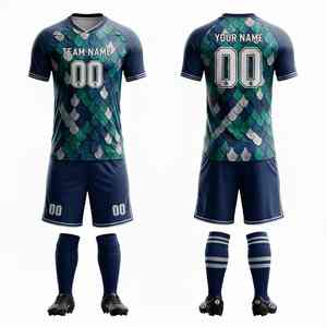 Tenues de football sublimées respectueuses de la peau, durables, respirantes, à séchage rapide, personnalisables avec le logo de l'équipe - Product Image 2