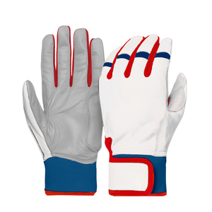 Nouveaux gants de frappe de baseball et de softball en cuir à manchette courte de couleur grise et blanche personnalisés - Product Image 4