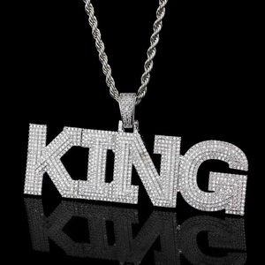 Pendentif Hip Hop KING en argent sterling 925, entièrement pavé de micro-diamants, luxueux, glacé, avec lettres, diamant rond cultivé - Product Image 5