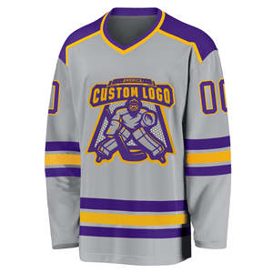 OEM professionnel personnalisé polyester sublimation broderie matériel sergé hockey sur glace maillot pour les services d'équipe - Product Image 6