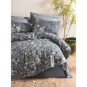 Ensemble de housse de couette double en coton anthracite Comely - Product Image 1