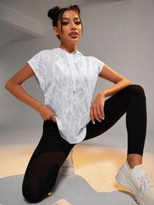 Sudaderas con capucha de alta calidad para mujer, ropa de gimnasio, Tops cortos sin mangas con corte en la espalda, sudaderas con capucha de gimnasio de algodón transpirable en blanco - Product Image 4
