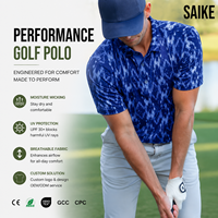 SAIKE Polo de golf personnalisé pour homme, style uni, manches courtes, logo personnalisé, marque privée, uniforme de club, vêtements de sport classiques
