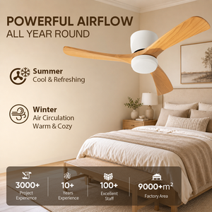Ventilador de Techo de 42 Pulgadas con Luz y Control Remoto, en Stock en EE. UU., Ventilador de Techo de Perfil Bajo con Montaje Empotrado de Madera Sólida para Dormitorio - Product Image 2