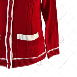 Cardigan en tricot torsadé à manches longues personnalisé, automne-hiver, logo des sororités, lettres grecques, respirant, séchage rapide, laine acrylique - Product Image 5