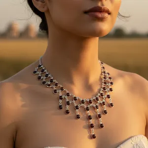 Collar de Perlas de Agua Dulce Marrones con Cuentas Plateadas para Mujer, Chapado en Oro, Estilo Religioso, Cadenas Modernas para Bodas - Product Image 3