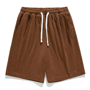 Pantalones cortos de playa sólidos personalizables para hombre de verano 2025, estilo de calle, secado rápido, sueltos, informales, con cordón, 100% algodón - Product Image 1