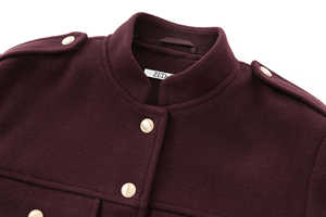 Cuello personalizado Color marrón Bolsillos delanteros de un solo pecho Hombres Moda casual Chaqueta de mujer Hombres - Product Image 3