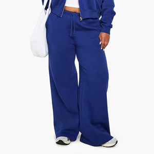 Hot Selling 100% Cotton Fleece 300 GSM Custom Embroidered Logo Baggy Wide Leg <b>Sweatpants</b> Lightweight Gym Wear for Winter - Product Image 1