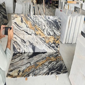 Dalle de pierre en granit jaune doré poli pour comptoirs d'îlot personnalisés, panneaux muraux rembourrés de salle de bain et surfaces décoratives - Product Image 5