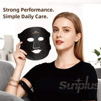 Masque de luminothérapie LED SunPlus, nouveau, 4150 nm, 605 nm, 635 nm, 850 nm, silicone souple, soin du visage LED, masque de thérapie infrarouge, étiquette privée