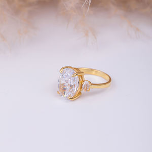 แหวนแต่งงานทรงวงรีประดับพลอย CZ สีขาว ดีไซน์คลาสสิก เครื่องประดับชั้นดี งานฝีมือ ขายส่ง เงินแท้ 925 - Product Image 6