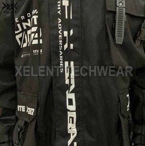 Vente en gros de vestes Techwear pour homme coupe-vent à capuche noir respirant imperméable Streetwear Cyberpunk Jacket combine la mode - Product Image 4