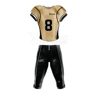 Dernier design d'uniformes de football américain personnalisables, 100% polyester, manches courtes, vêtements de sport respirants, ensembles à bas prix - Product Image 1