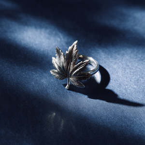 แหวนเงินสเตอร์ลิง925ใบเมเปิ้ลปรับได้ดีไซน์ตามธรรมชาติ - Product Image 2