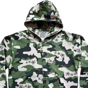 เสื้อมีฮู้ดโอเวอร์ไซส์สำหรับผู้ชายผ้าฟลีซพิมพ์ลายสไตล์สตรีทแวร์ผ้าพัฟฟ์ผ้าคอตตอนผสม - Product Image 4