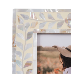 Marco decorativo hecho a mano para fotos de perlas madre-exquisitos patrones de incrustaciones florales ecológicos para decoración del hogar de lujo Premium - Product Image 3