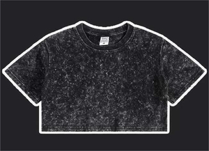 T-shirt court en coton à manches courtes, délavé à l'acide, t-shirts pour femmes sur mesure - Product Image 6