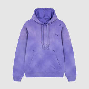 High Quality Unisex Oversized Acid Wash Distressed Winter Breathable <b>Lined</b> Hoodie Puffer <b>Jacket</b> for Men - Product Image 6