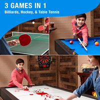 7FT nouvelle mode 3 en 1 rotatif Multi jeu Table ensemble avec table de billard/Air Hockey/Tennis