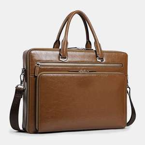 Finest Quality Handbag Export Natural Finished Real Animal Hide Finished Pure Leather <b>Laptop</b> Bags High Standard Men's Handbags - Product Image 2