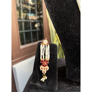 ชุดสร้อยคอเจ้าสาวแบบอินเดีย ราชสถาน ประดับด้วยหินสีชมพูชิดมอติ  แบบยาว  สำหรับงานแต่งงาน  เครื่องประดับชาติพันธุ์ - Product Image 2