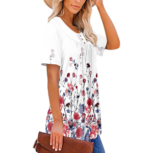 Woman Corp Tops camisas 2024 verano camisa de manga corta/blusa para mujer Casual satén diseños personalizados tamaños personalizados de punto - Product Image 3