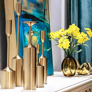 Candelabros de metal de Calidad exclusiva Portavelas con acabado brillante Home Villa con diseño de acabado moderno - Product Image 4