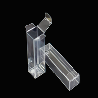 Boîtes de rangement transparentes en PVC/PET jetables, luxueuses, écologiques, avec logo personnalisé en relief, pour petits objets, rouges à lèvres et cosmétiques