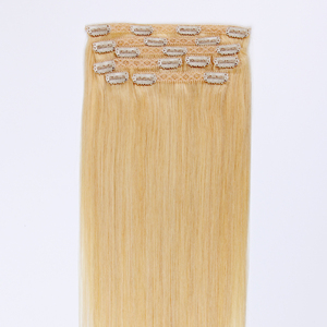 Extensiones de cabello indio Remy Doble dibujado Grueso Clip-In Máquina teñida a granel de alta calidad Doble trama 18 "20" 22 "24" 30 "Piezas - Product Image 6