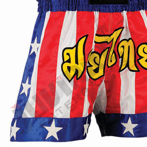 กางเกงขาสั้น MMA เอวสูงพร้อมชุดฝึกซ้อมและต่อสู้ทำจากโพลีเอสเตอร์ยืดพิมพ์ลายซับลิมิวสำหรับมวยไทยคิกบ็อกซิ่ง - Product Image 6