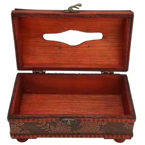 Haute sur demande nouveau porte-serviettes de boîte de mouchoirs en bois avec conception d'impression d'autocollant pour boîte de serviette d'utilisation de dessus de table d'hôtel de restaurant - Product Image 2