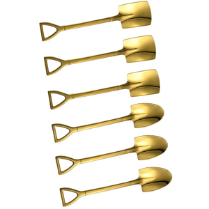 Cuillère à café en laiton doré, couverts de dessert, vaisselle de cuisine, 4,7 pouces, acier inoxydable, 4 cuillères et 4 fourchettes - Product Image 3