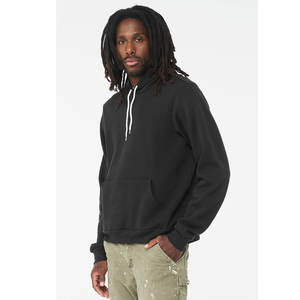 Sudadera con capucha de invierno negra Unisex 52% Airlume algodón 48% poliéster ajuste cómodo suave cálido sudadera de lana con cuentas - Product Image 2