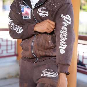 Gran oferta 100% algodón polar Unisex cremallera peso pesado en blanco Boxy Sudadera con capucha recortada Vintage Streetwear ácido lavado Sudadera con capucha para hombres - Product Image 3