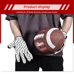 Guantes deportivos cómodos al por mayor de fábrica, muchos colores con guantes de fútbol americano de diseño completo para protección de manos - Product Image 2