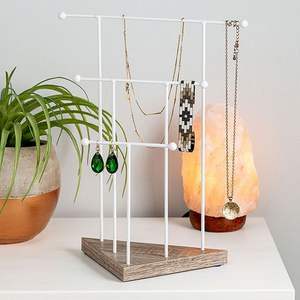 Elegant Metal Jewelry <b>Stand</b> With Crystal Accents Gold Finish Hanging Display Organizer <b>For</b> Necklaces <b>Earrings</b> - Product Image 5