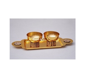 Servidor de nueces de primera calidad Servidor de frutas secas martillado de acero inoxidable de nuevo diseño con bandeja martillada y base de metal - Product Image 4